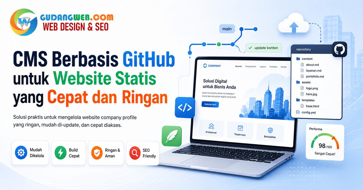 Cms berbasis github untuk website statis yang cepat dan ringan